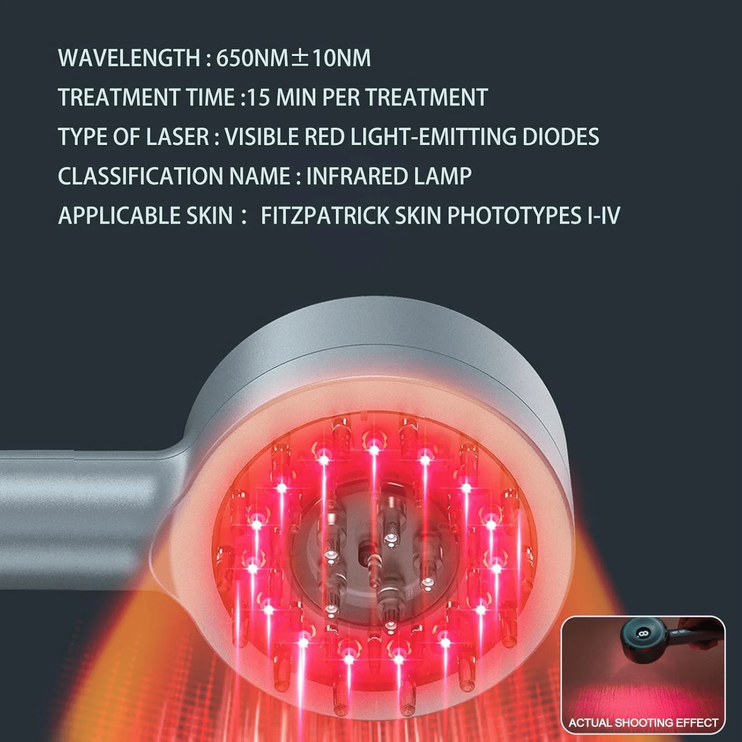 2-in-1 Scalp Care Tool with Hair Oil Applicator and Red Light Massager for Hair Vitality