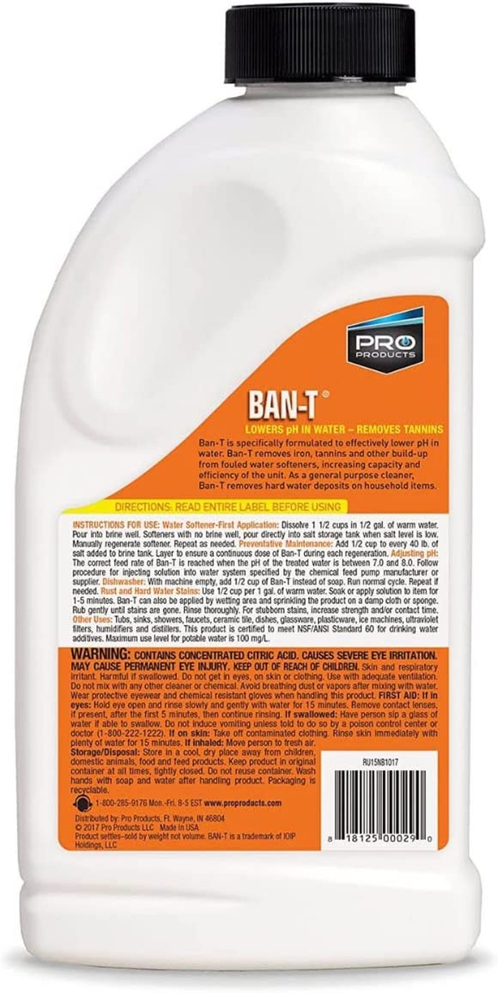 Buy Pro Product BanT Citric Acid Water Softener Iron Removal Alkaline