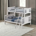 thumbnail image 4 of White Twin Over Full Bunk Bed - Solid Wood Transitional Design w/ Angled Ladder, Bedroom Furniture. Secure & Stylish, Easy Assembly, 4 of 5