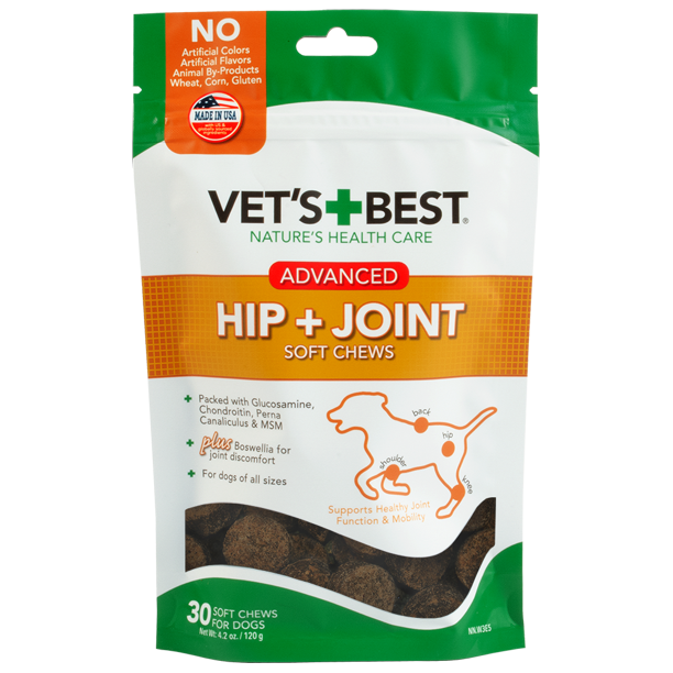 Vet's Best Advanced Hip & Joint Soft Chew Dog Supplements, 30 Count