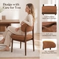 thumbnail image 3 of Hawsaiy Dining Chairs Set of 2, Upholstered Kitchen & Dining Room Chairs with Solid Wood Frame, Curved Back Side Chairs, Brown, 3 of 9