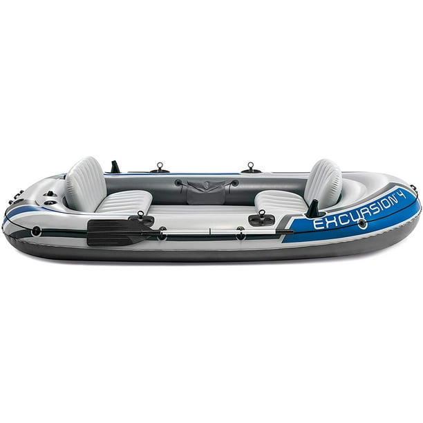 Intex Excursion 4, 4-Person Inflatable Boat Set with Aluminum Oars and
