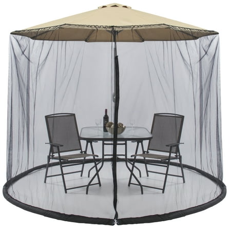 Best Choice Products 9ft Patio Umbrella Bug Screen w/ Zipper Door. Polyester Netting -