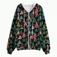 thumbnail image 4 of Towmus Women's Trendy Christmas Printing Graphic Jacket Zip Up Long Sleeve Hoodies Streetwear Fashion Coat With Pockets, 4 of 6