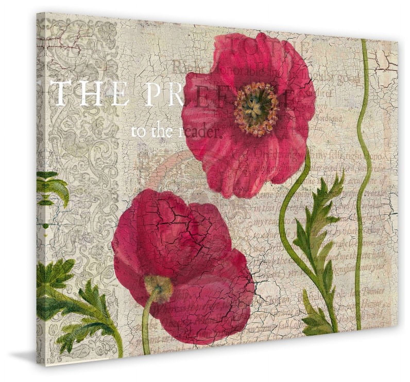 "Poppy Pages LS I" Painting Print on Wrapped Canvas
