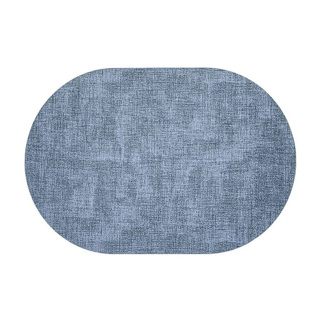 Blue Textured Leather Placemat In Blue Color, 43X30Cm, Heat Resistant And Easy To Clean For Dining Table And Home Decor