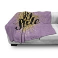 thumbnail image 3 of Pride Soft Flannel Fleece Throw Blanket, Golden Yellow Tones Dots on Lilac with Cursive Gay Pride Lettering, Cozy Plush for Indoor and Outdoor Use, 50" x 60", Lilac Multicolor, by Ambesonne, 3 of 6