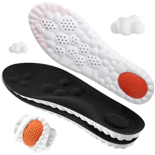 AoVoTo 4D Cloud-Soft Comfort Soles for Women - Memory Foam Cushioning Steppers Insoles with Heel Shock Pad - Trim-to-Fit Arch Support Insoles for Foot Pain Relief and Fatigue Reduction (US W 6.5-9)