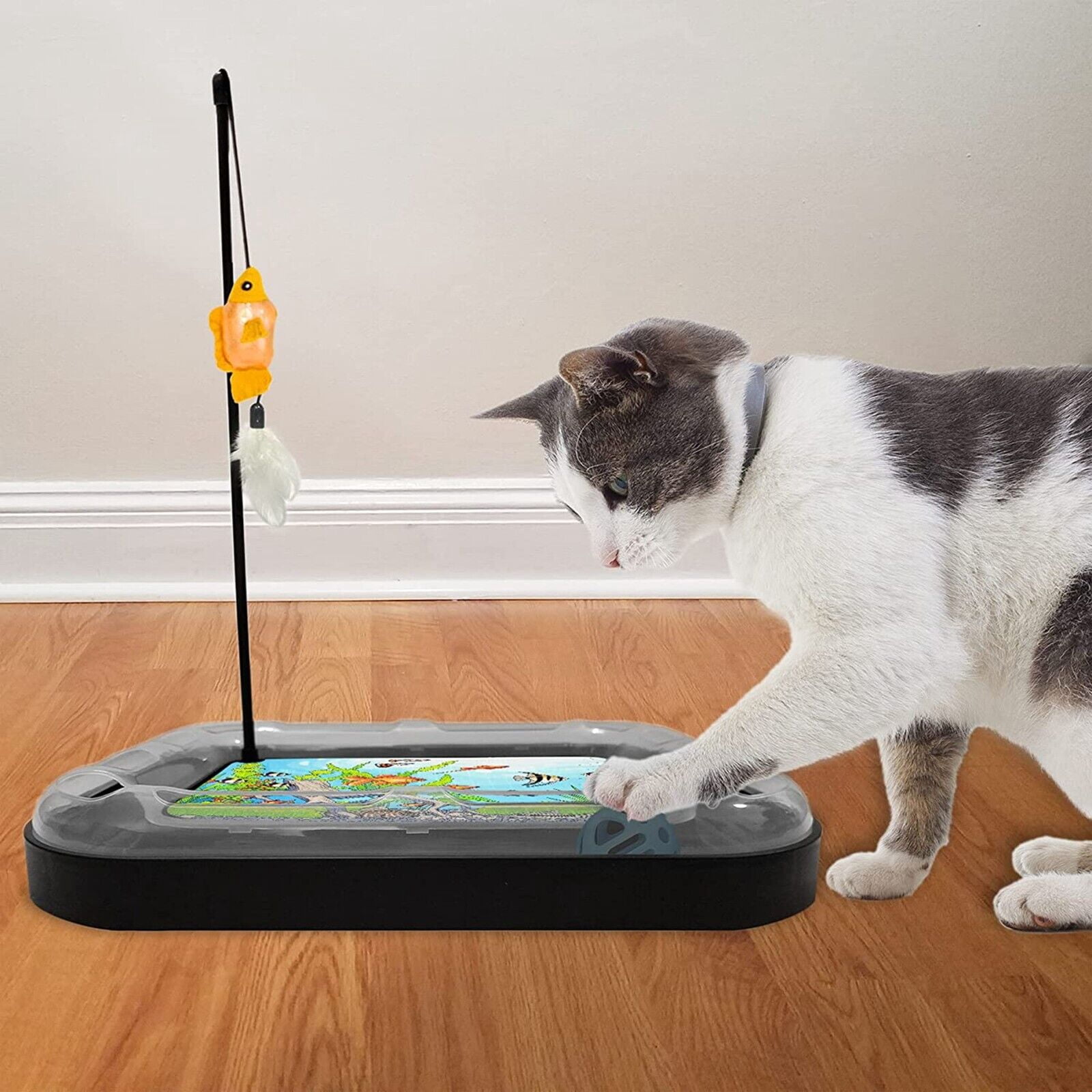 Cat Scratcher Toy with Scratching Board and Fish Aquarium Design