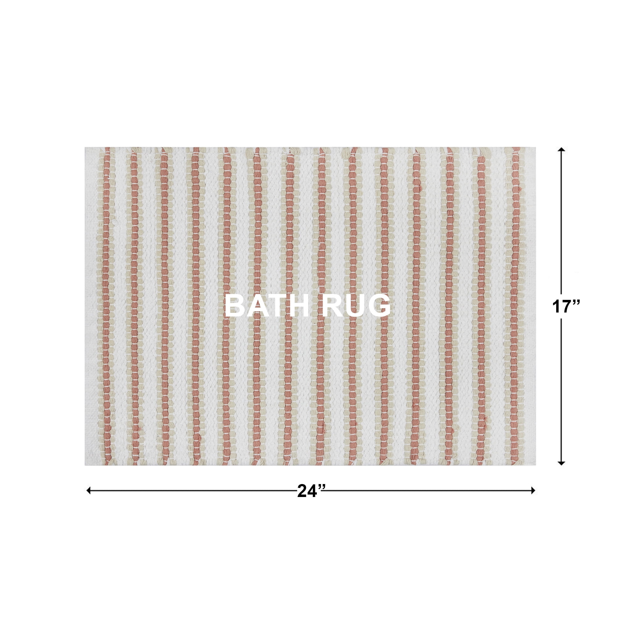 Mainstays Performance Handwoven Cotton Bath Rug, Terracotta Dream, 17" x 24"