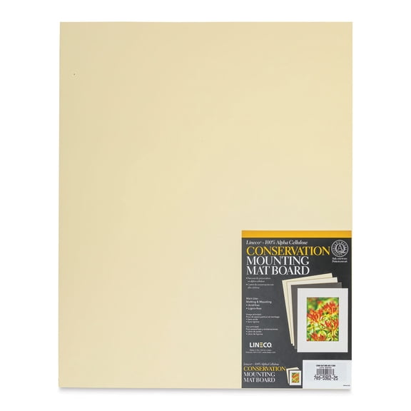 Lineco Conservation Matboard - Cream, 4 ply, Pkg of 25, 16" x 20"