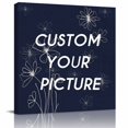 thumbnail image 2 of Navy Blue Wall Art Painting on Canvas, Spring Flora Canvas Art Home Prints Wall Art Framed Modern Artwork for Living Room Bedroom Wall Decor 20x20in, 2 of 9