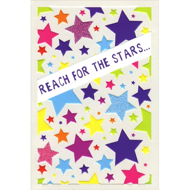 Pictura Colorful Reach For The Stars Graduation Congratulations Card From Us Walmart Com Walmart Com