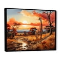 thumbnail image 2 of Designart "African Girafes Savanna horizon I" Animals Floater Framed Wall Art Print, 2 of 7