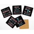 thumbnail image 2 of Inkdotpot Set of 6 Drink Coasters Easy Clean 4-inch SquareCoastersCork Base-Reusable- Mermaid Quotes, 2 of 8