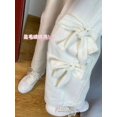 thumbnail image 5 of Pantalones vaqueros de cintura alta para mujer, Pantalón recto con lazo, holgado, Estilo Vintage Preppy, Harajuku , pierna ancha, Y2k, 5 of 5