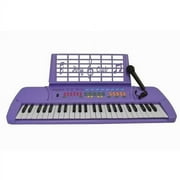 Directly Cheap Keyboard 49-Key Student Electronic Digital Piano with Microphone, Notes Holder and AC Adapter, Purple