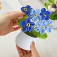 thumbnail image 5 of Handmade Crochet Potted Plants – Artificial Knitted Flowers for Office Desk, Car Dashboard Decor, Gifts for Women (Blue, 4.3Inch) – No-Watering Farmhouse Home Accents, 5 of 6