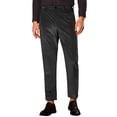 thumbnail image 1 of Pantalones de Terciopelo Brillante INSPIRE CHIC para Hombre con Cierre de Botón, Pierna Recta, Brillantes, Trousers 28 Negro, 1 of 5
