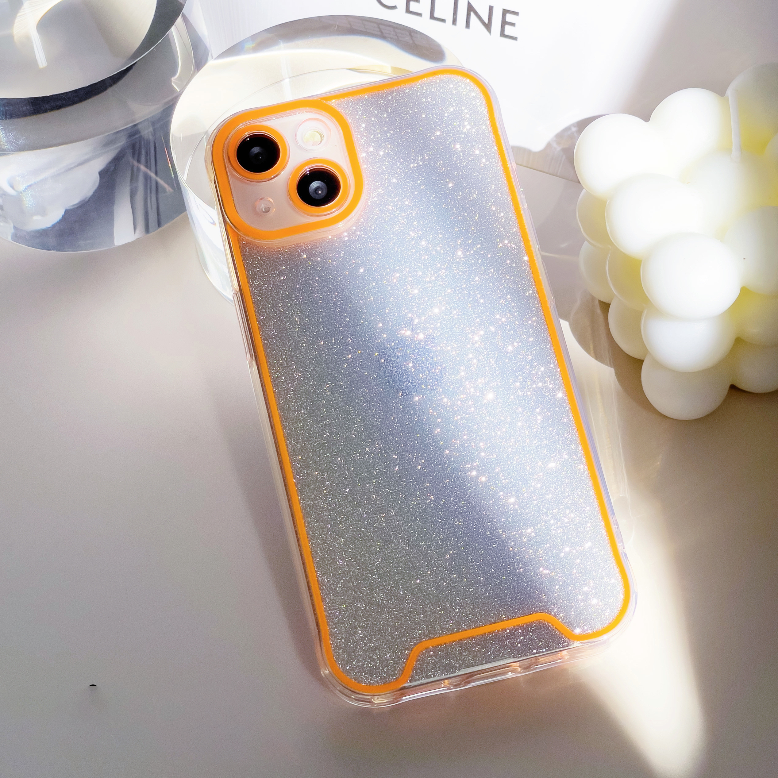 Mantto Fluorescent Clear Case for iPhone 14 Plus, Slim Soft Silicone