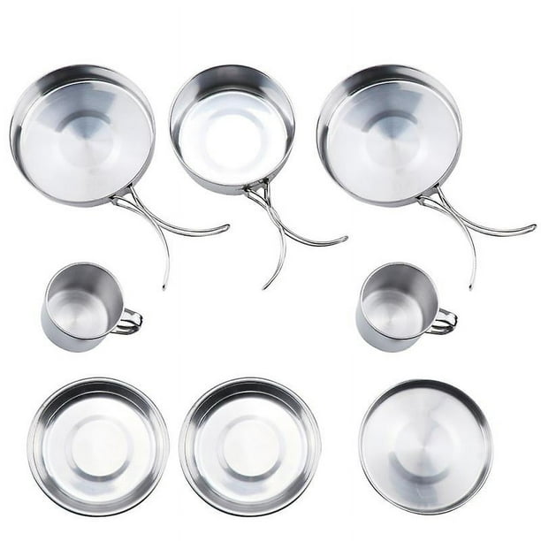 8 utensilios de cocina de acero inoxidable.