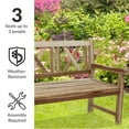 thumbnail image 3 of Sunnydaze 2-Person Cross-Back Outdoor Teak Wooden Garden Bench, 3 of 11