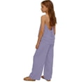 thumbnail image 4 of mgoYE Girls Strapless Top Wide Leg Pants Set 2 Piece Solid Color Casual Outfit Kids Daily Vacation Clothes 3T 4T 5T 6T 7T 8T 9T 10T 11T 12T 13T 14T Size 11-12 Years, 4 of 5