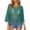 Green, variant on Gaexia Elegant Lace Beach Cover Up Womens Crochet Tops Summer Boho 3/4 Sleeve Crewneck Lightweight Hollow Out Knit Top Summer Beach Swimsuit Coverup