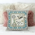thumbnail image 2 of Love Your Vase Peacock Throw Pillow in Off-White Gray Green 18x18, 2 of 3