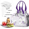 thumbnail image 4 of Pioneer Flower Floral Print Pattern Drawstring Lunch Bag Women - Drawstring Lunch Bag Insulated for Work Office - Stain-Resistant Large Lunchbags for Women with Multi-Pockets, 4 of 6