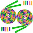 thumbnail image 1 of 9.2 Ft Long Jump Rope(2 Pack), Double Dutch Jump Rope, Soft Beaded Skipping Rope For Kids Adults, Plastic Segmented Jump Rope(rainbow), 1 of 5