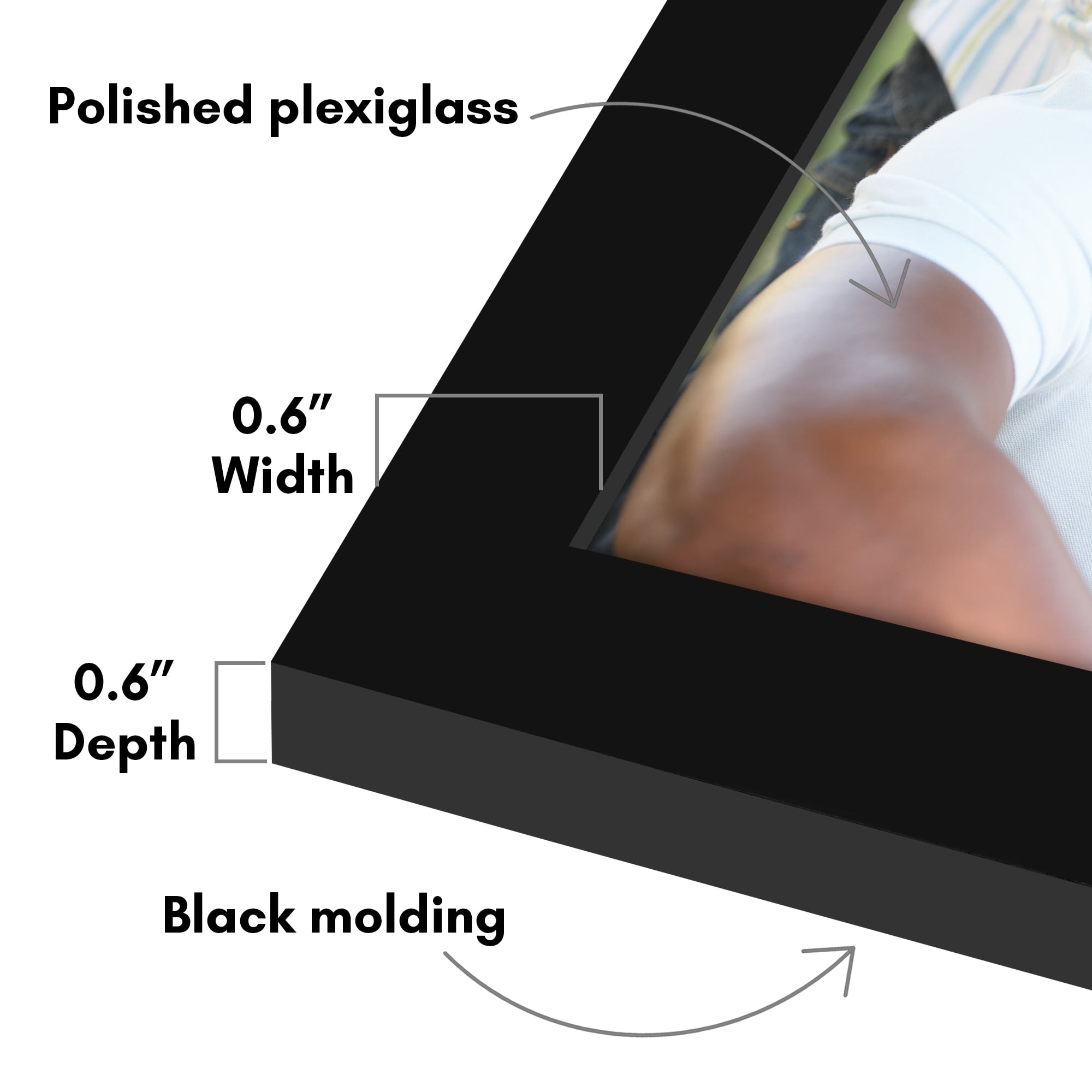 Americanflat 4x6 Picture Frame with Polished Plexiglass 5 Pack Galleria Collection Frames Tabletop - Black