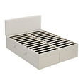 thumbnail image 4 of Queen Platform Bed with Storage, Wooden Platform Bed Frame Queen Size with Headboard, Lift Up Storage Bed, Queen Upholstered Bed with Hydraulic Storage System, Beige, 4 of 7