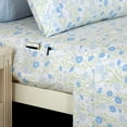 thumbnail image 3 of Ultra Soft High Quality Adult/Teen Microfiber Bed Sheet Set, Wrinkle Resistant 6-Piece Floral Bed Sheet Set, King, Laurel Blue, 3 of 5