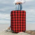 thumbnail image 7 of Susaid Retro red and Black Houndstooth Elastic Print Elastic Washable Suitcase Cover with Hidden Zipper, Fits 18-32 Inch Luggage for Protection During Travel-Medium, 7 of 7