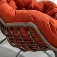 thumbnail image 5 of Rocking Chair Outdoor, Outdoor Rocking Chair in Rattan Wicker, Patio Rocking Chairs with curved Armrest and Padded Cushion, Comfy Rocker Recliner Chair for Living Room, Porch, Garden, Lawn-Dark,Orange, 5 of 7