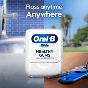 Oral-B Floss, Glide Healthy Gums Unflavored Dental Floss, Smooth, Strong, Shred Resistant 50m