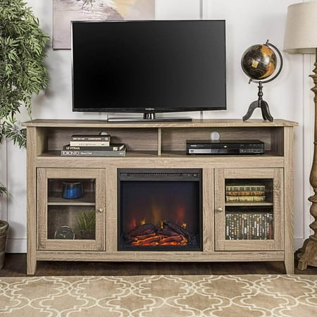 Walker edison highboy wood fireplace tv stand discount