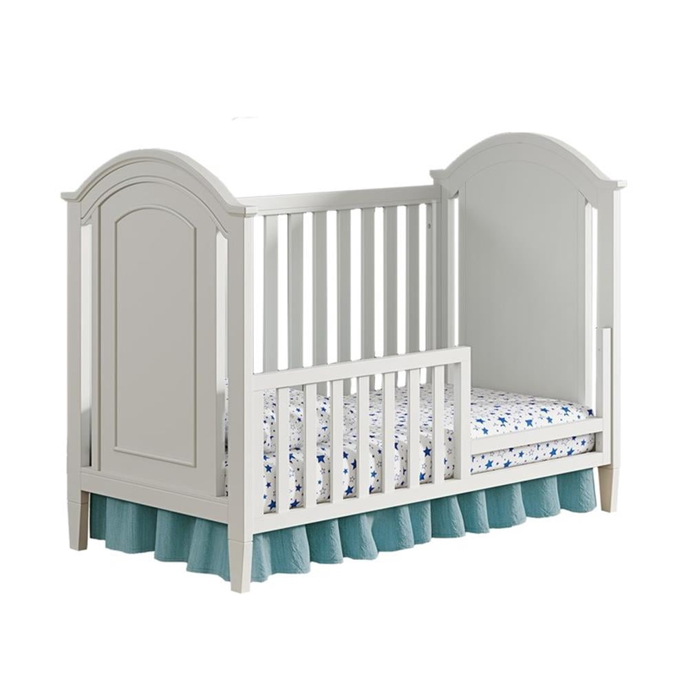 Pemberly Row Wood Transitional Fully Assembled Toddler Rail in White