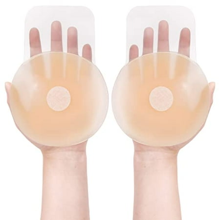 Nipple Cover for Women: Silicone Breast Lift Pasties 5.1inch Reusable Adhesive Sticky Bra with Bob Tape