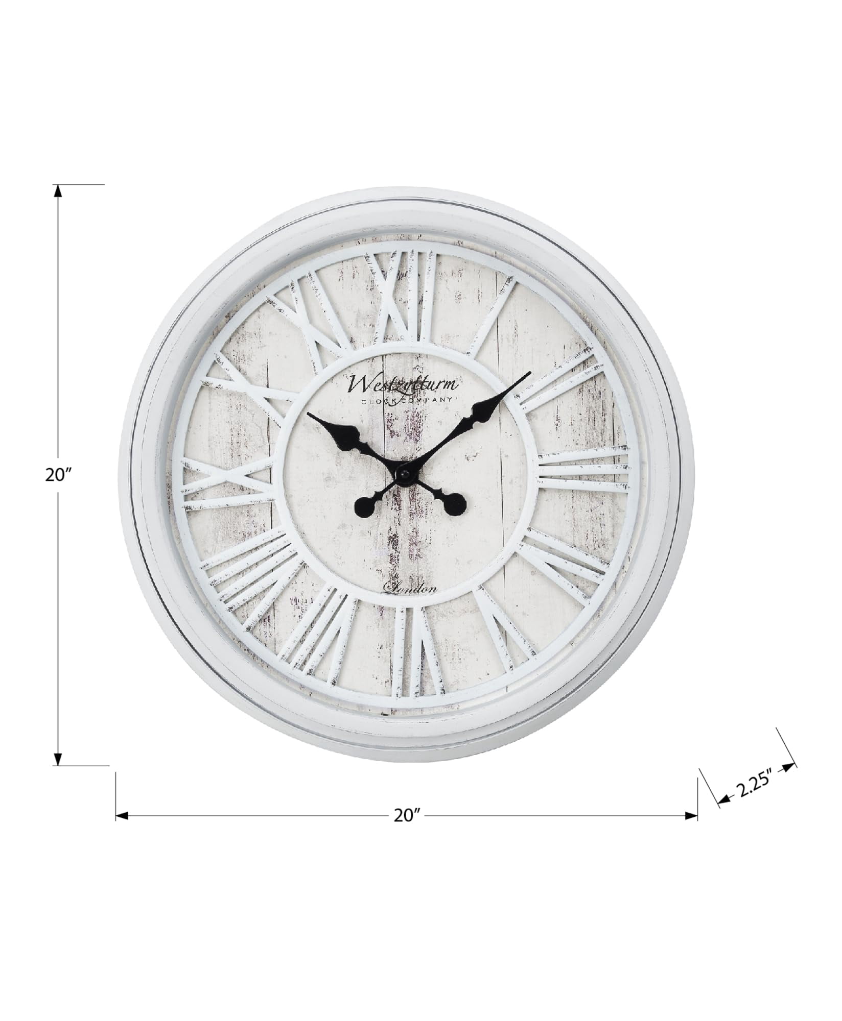 Clocks - 20" Round - Wall Clock - Gray - Transitional