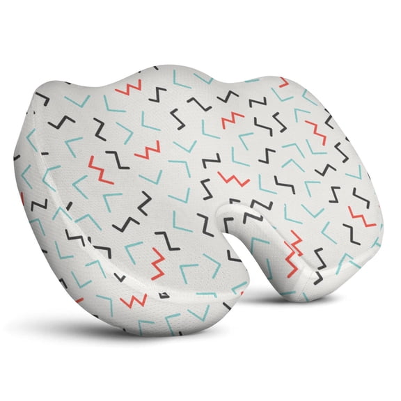 Premium Polka Pattern Memory Foam Seat Cushion Ergonomic Chair Pad for Office Chair, Car, Airplane & Bleachers Sciatica, Tailbone Hip & Back Pain Relief - Chair Cushion for Long Office Workers.