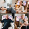 thumbnail image 7 of SCRAWLGOD Tie-Dye Pink White 3 PCS Sofa Headrest Cover Non Slip Headrest Protector for Recline Chair PU Leather Couch Head Rest Covers for Living Room,Office Chair,17x27in, 7 of 7