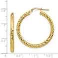 thumbnail image 3 of 14K Yellow Gold Earring Hoop Women'S Diamond-Cut 33.25 mm 32.25, 3 of 3