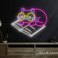 thumbnail image 2 of Glowneon Cat Bookish Neon Sign, Cat Read Book Led Sign, Gift For Kids, 2 of 5