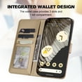 thumbnail image 2 of Allytech Wallet Case for Google Pixel 7 Pro with Cute Cartoon Pattern, 3 Card Slots + 1 Cash Slot + Wrist Strap, Premium PU Leather Stand Magnetic Clasp Shockproof Protective Case, Khaki, 2 of 7