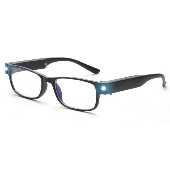 OuShiun Reading Glasses with LED Light Readers Blue Light Blocking Anti Eyestrain Eyeglasses Lighted Nighttime 2.0