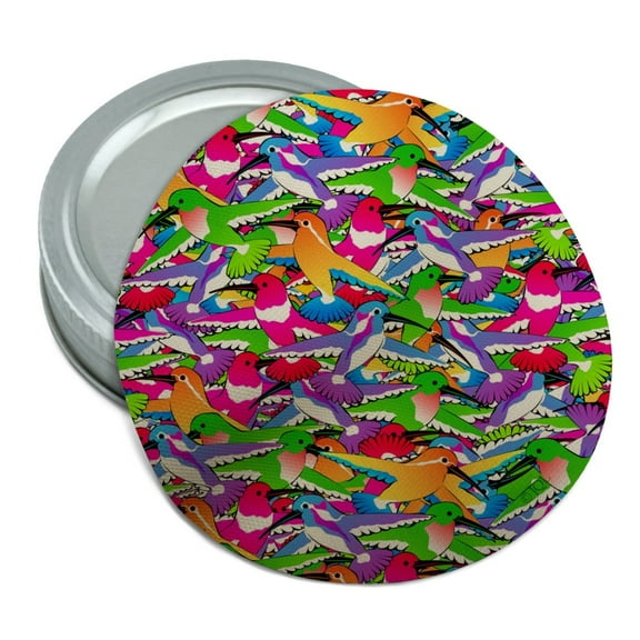 Hummingbird Colorful Pattern Round Rubber Non-Slip Jar Gripper Lid Opener