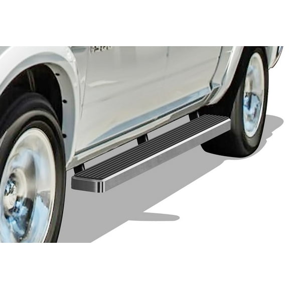 5 Inch Door to Door Side Bar Side Step Running Board Compatible with 2009-2018 Dodge RAM 1500 Quad Cab (Incl. 2019 RAM 1500 Classic) Hairline Finish