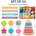 thumbnail image 2 of Askmuse 24PCS Montessori Sensory Toys, Baby Blocks Stacking Rings, Soft Teething & Stacking Toy Set for Infants, Multi-Sensory Learning Play, Sensory Balls for Baby Toddler Development, for Ages 6M+, 2 of 7